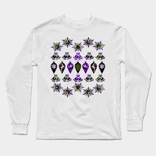 Christmas Holiday Green and Purple Long Sleeve T-Shirt